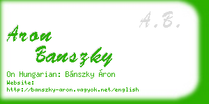 aron banszky business card